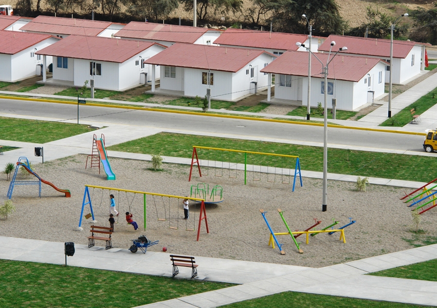 Residential area with GHS Permanent Homes in Chincha, Peru