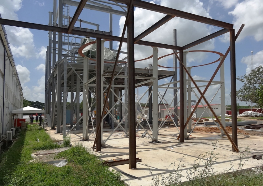 Steel structure of the mixing system