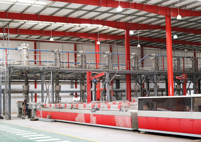 5,000 houses are produced annually at the factory on 10 extrusion lines