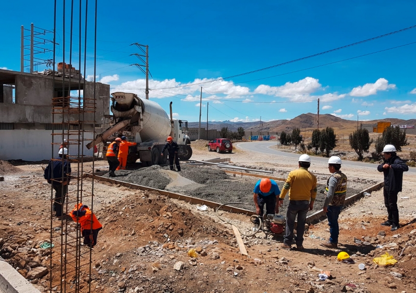 Day 1-2: The concrete slab forms the foundation of the house. 