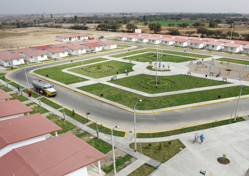Residential area with GHS Permanent Homes in Chincha, Peru